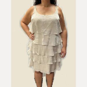 Beautiful Ruffled Champagne Cocktail Dress Gold Shimmer 20W Signature Ro…